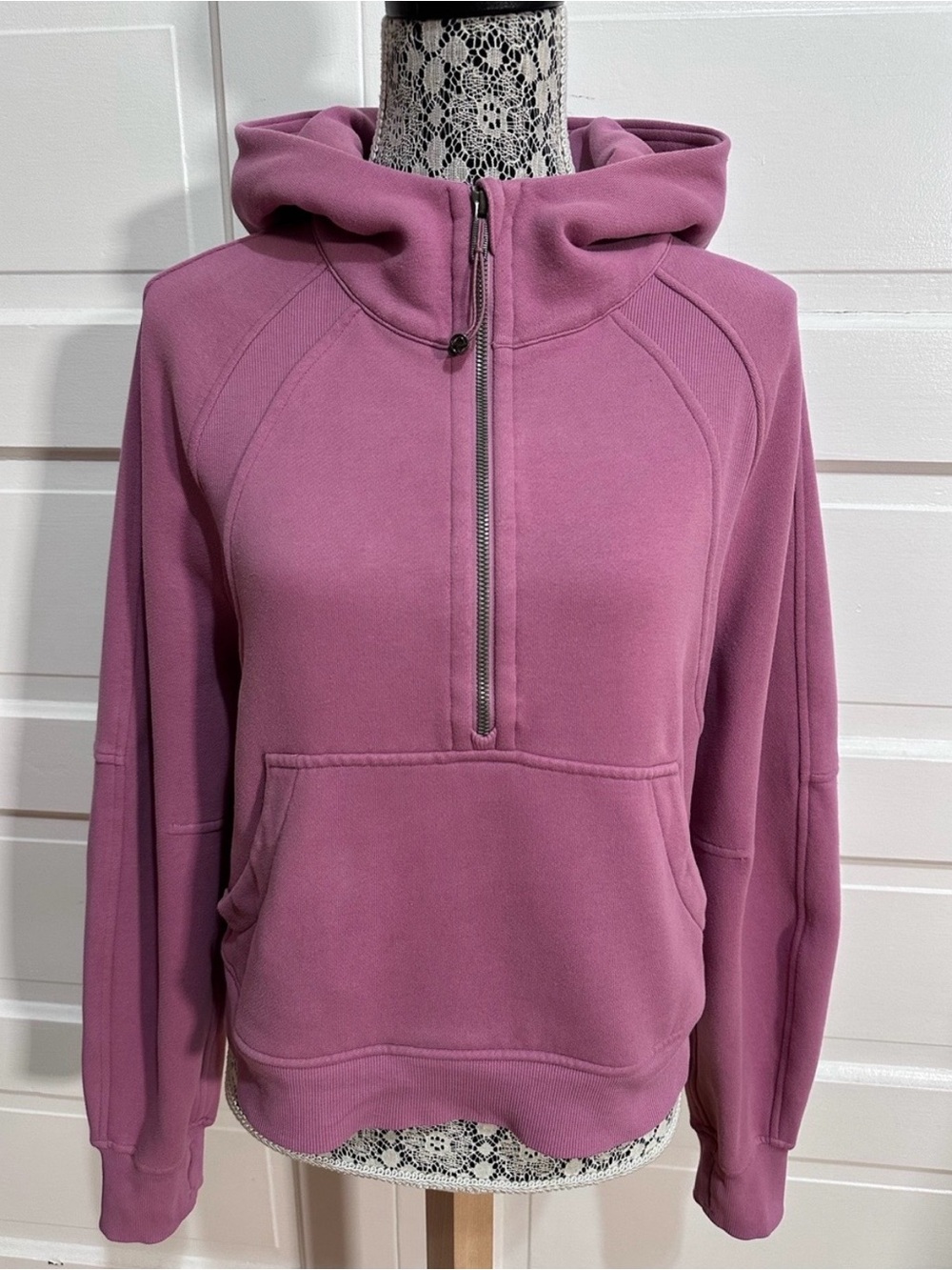 Soft Lululemon Scuba Oversized Half-Zip Hoodie Size M/L Velvet Dust Cotton $138